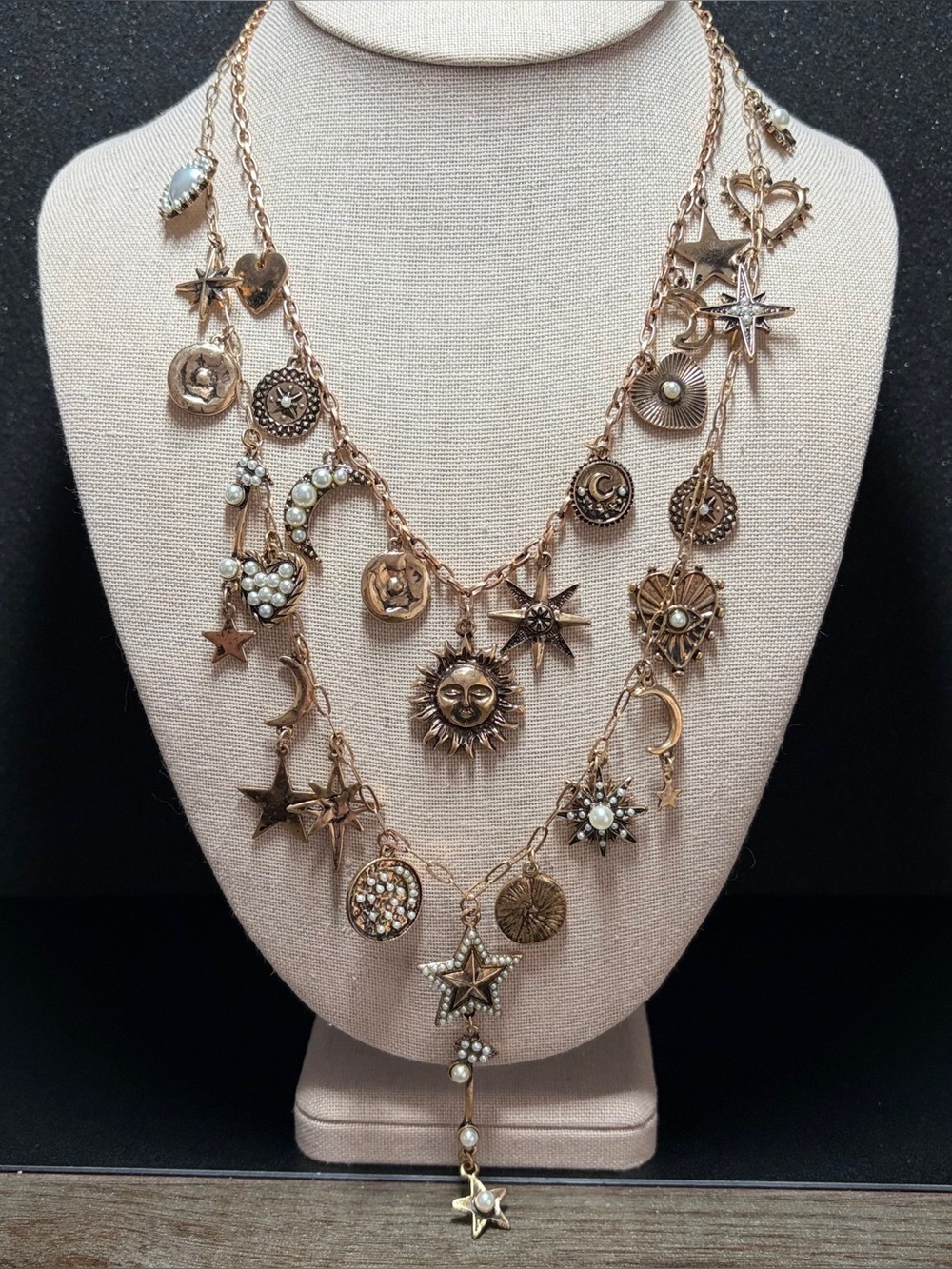 Boho Celestial Layered Statement Necklace